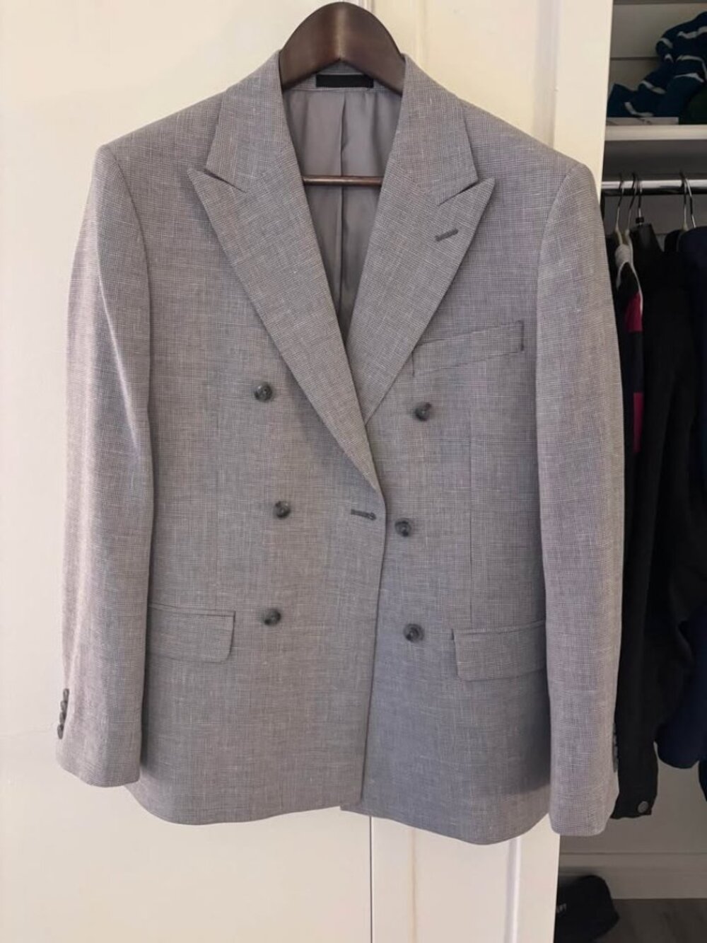 NEW Michael Kors 38R Light Gray Double-Breasted Wool Suit 32x32